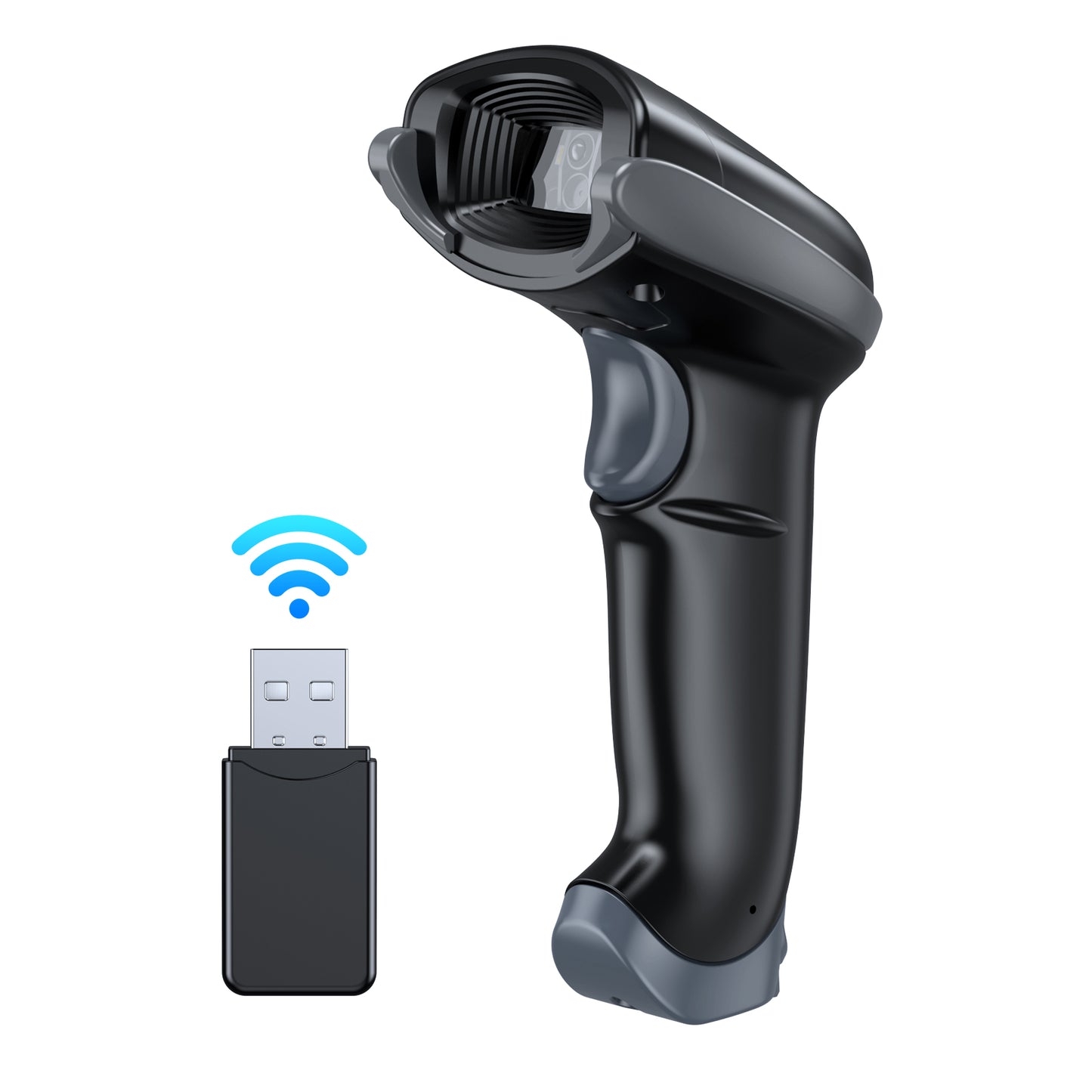 TEEMI TMSL-55CR 1D 2D Bluetooth Barcode Scanner with USB Cradle Data Receiver Charge Station, QR Wireless Automatic Omnidirectional Screen Scanning Driver's License, Digital Coupon, Postal and OCR Code